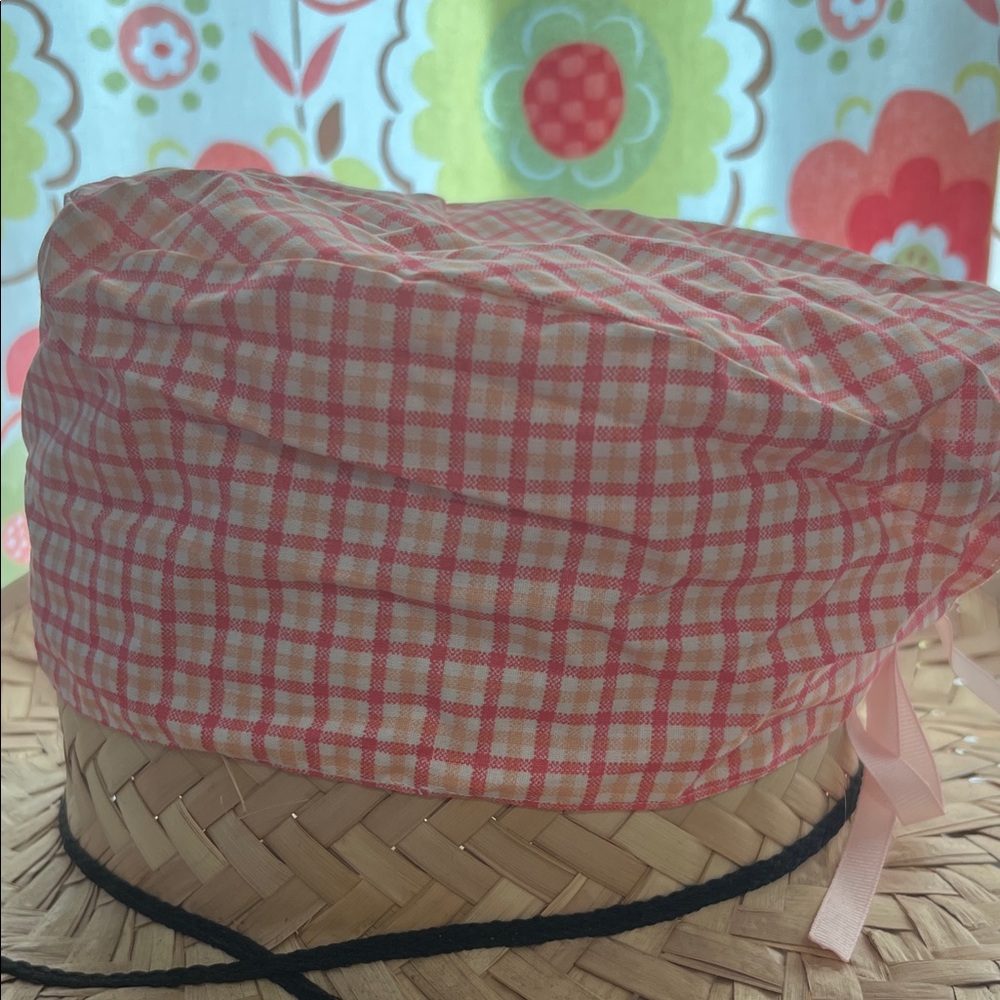 Pink Checkered scrub cap